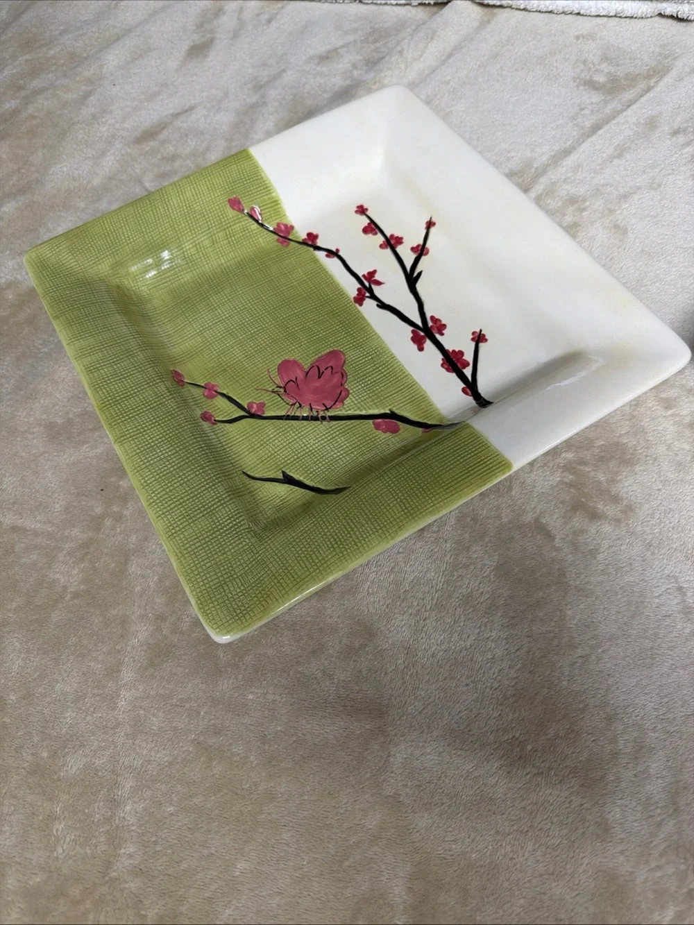 Pier 1 Vtg Sample Porcelain Square Ceramic Serving Plates - Set of 2
